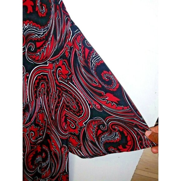 Lane Bryant Dress Plus Sz 2X Paisley red black Stretch Pockets Jumper Maxi dress - Picture 6 of 8